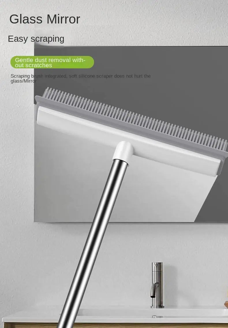 1pc Pet Hair Removal Rubber Broom with Squeegee Handle