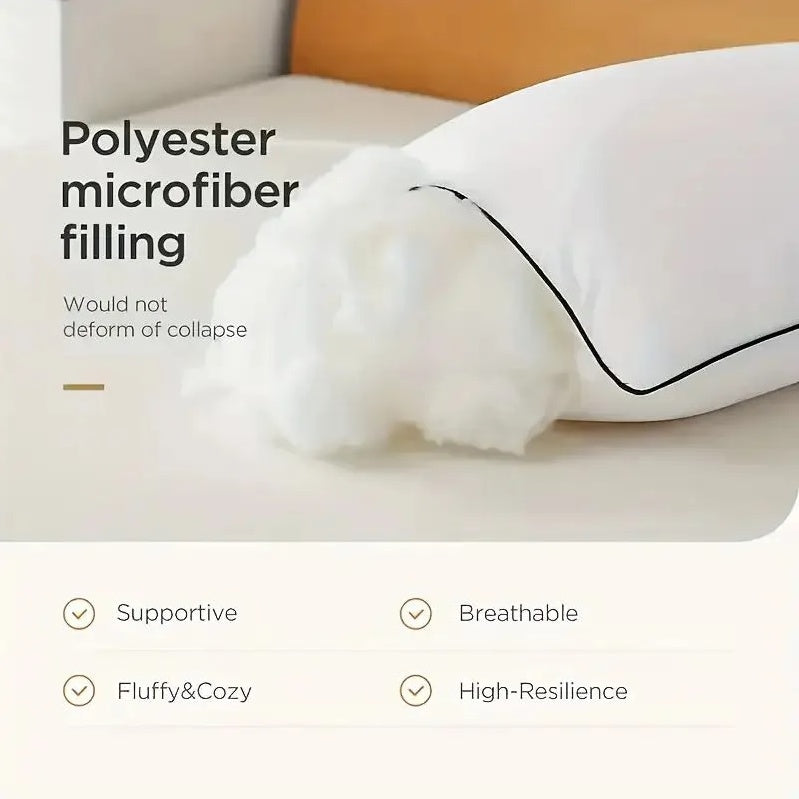 2 Pieces Bed Pillows Grey-QUEEN