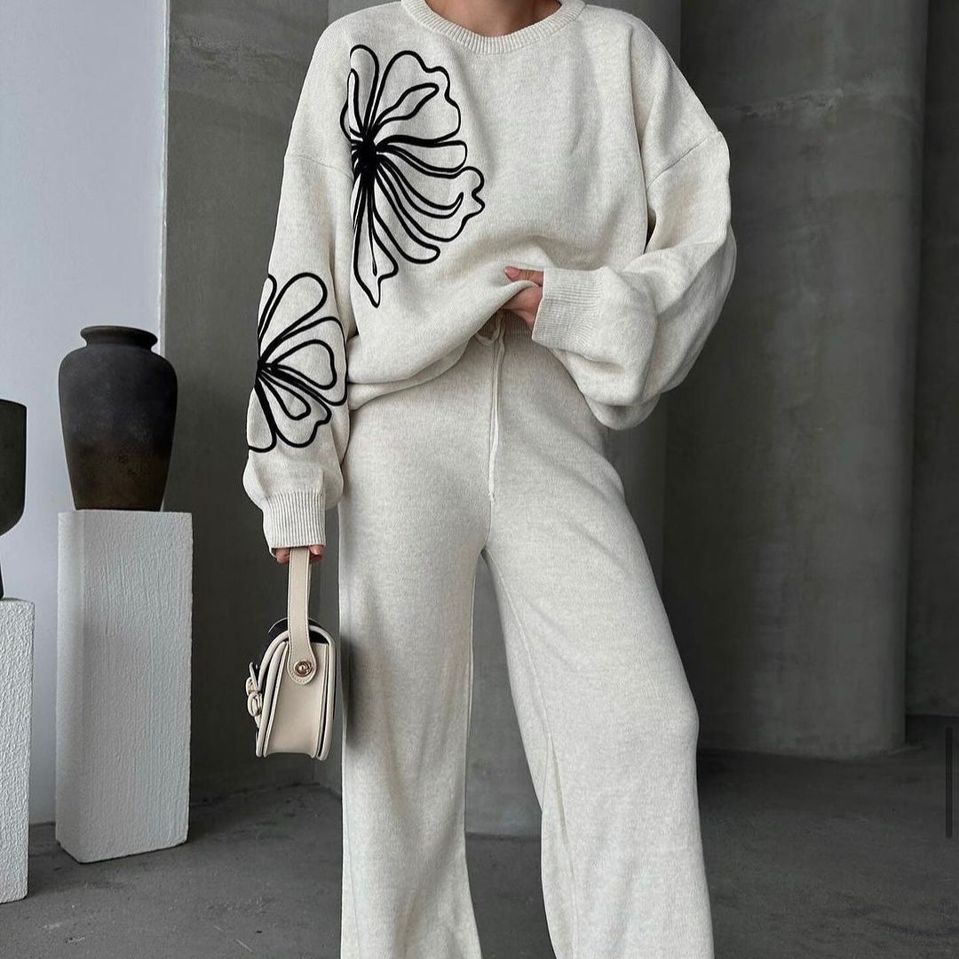 Top Loose Wide Leg Pants Two-piece Suit