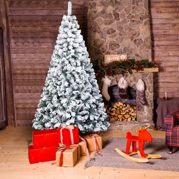 6FT PVC Flocking Christmas Tree 750 Branches Automatic TreeYS