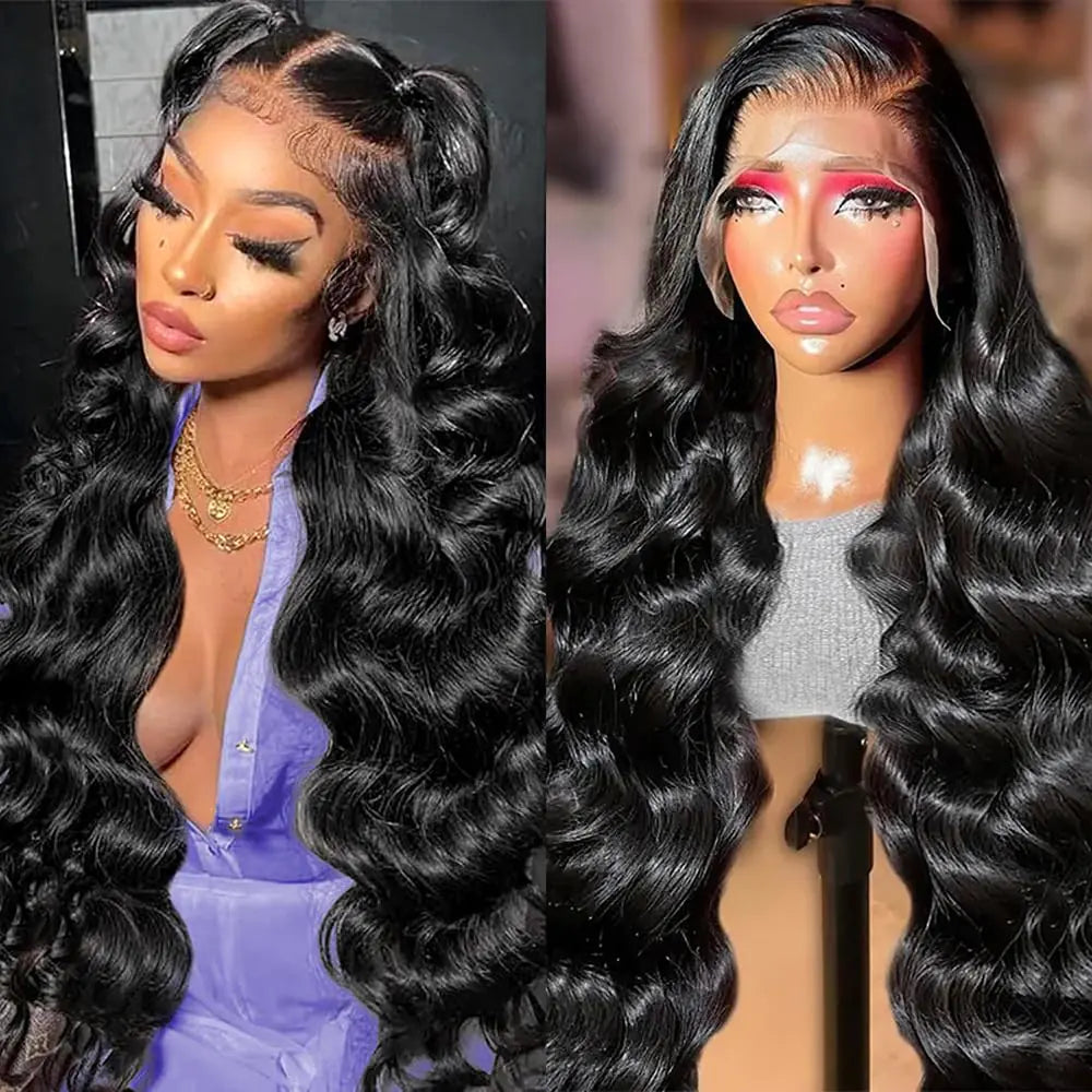 LANHEUNI 30 Inch Body Wave Lace Front Wigs Human Hair 13x4 Body Wave Human Hair Wig Pre Plucked Glueless 180% Density Virgin Body Wave Frontal Wigs Human Hair 13x4 Body Wave Wigs Human Hair For Women