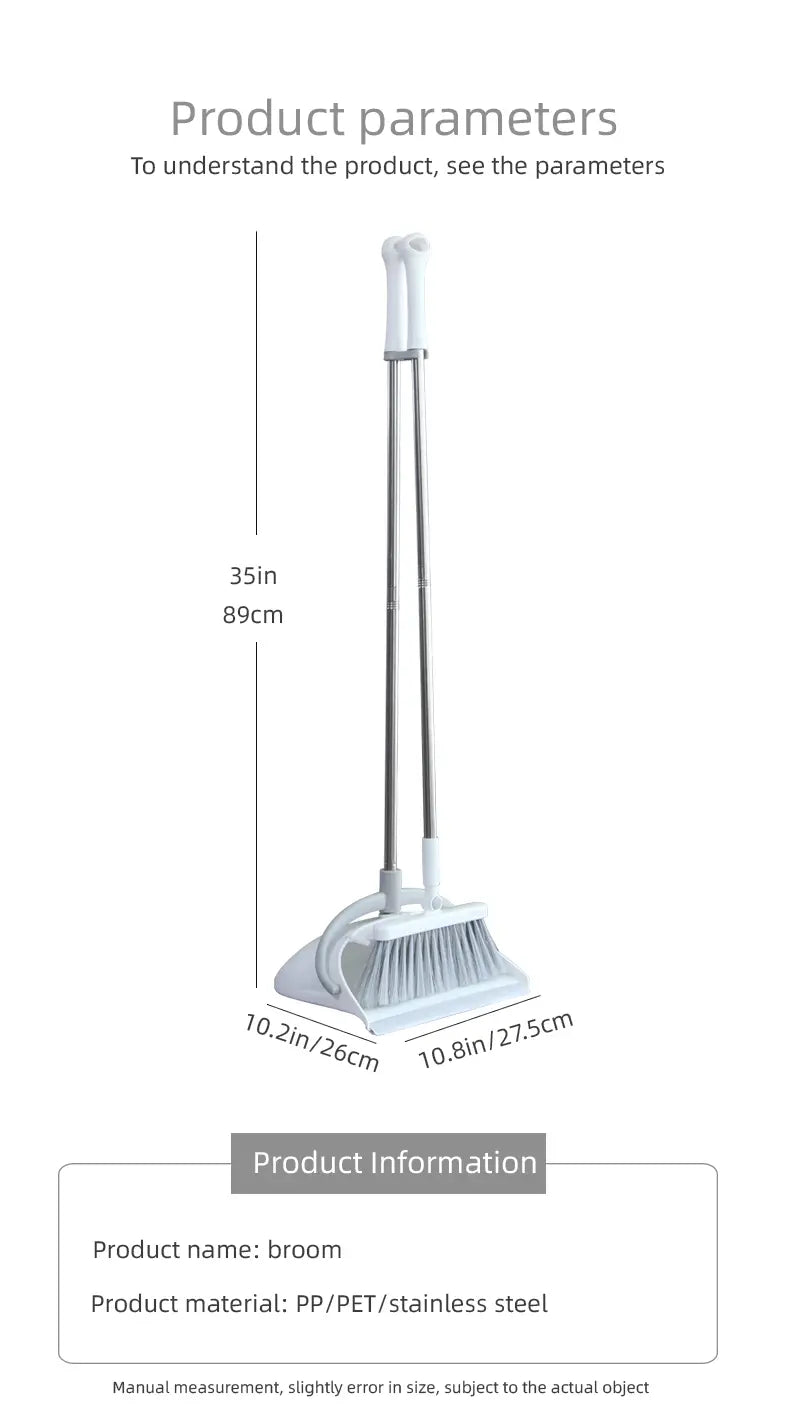 Household Dustpan and Long Handle Broom Set (1 Set)