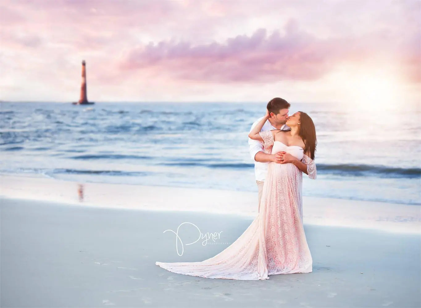 Lace Maternity Maxi Dress with Flutter Sleeves