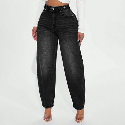 Womens Designer Washed-Blue Retro Flared Denim Jeans