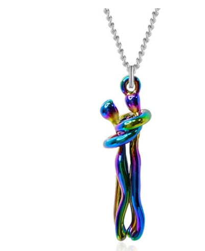 Fashion Hugging Necklace Jewelry Choker Hug Pendant Chain Men Necklace for Lover Women couple Men Lady Female Male Gift