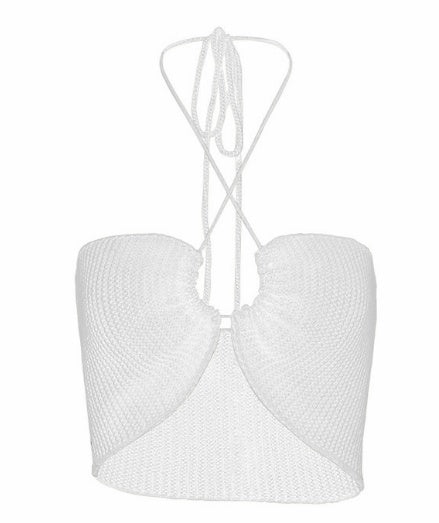 Knitted Sexy Sling Short Top Women's Sleeveless