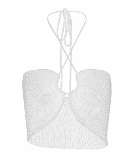 Knitted Sexy Sling Short Top Women's Sleeveless