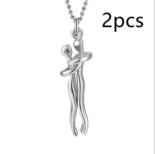 Fashion Hugging Necklace Jewelry Choker Hug Pendant Chain Men Necklace for Lover Women couple Men Lady Female Male Gift