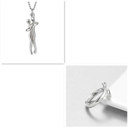 Fashion Hugging Necklace Jewelry Choker Hug Pendant Chain Men Necklace for Lover Women couple Men Lady Female Male Gift