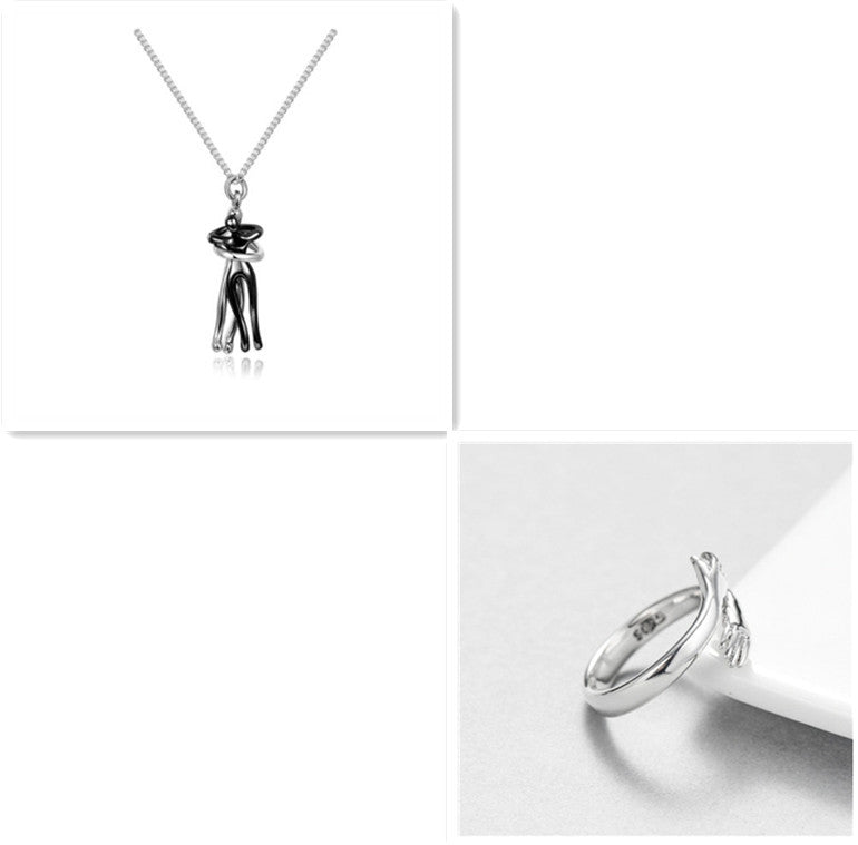 Fashion Hugging Necklace Jewelry Choker Hug Pendant Chain Men Necklace for Lover Women couple Men Lady Female Male Gift