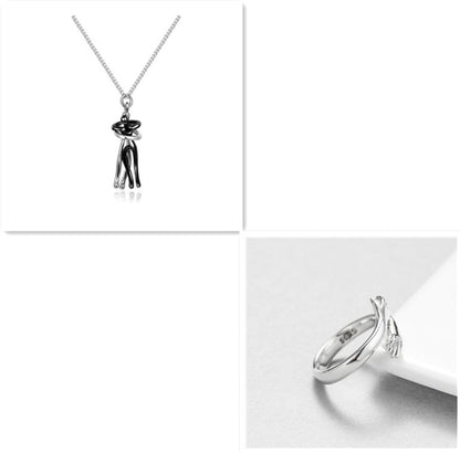 Fashion Hugging Necklace Jewelry Choker Hug Pendant Chain Men Necklace for Lover Women couple Men Lady Female Male Gift