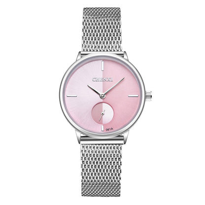 Spot watch mesh woven steel belt women's watch ultra-thin fashion watch waterproof quartz watch wholesale women's watch 061A