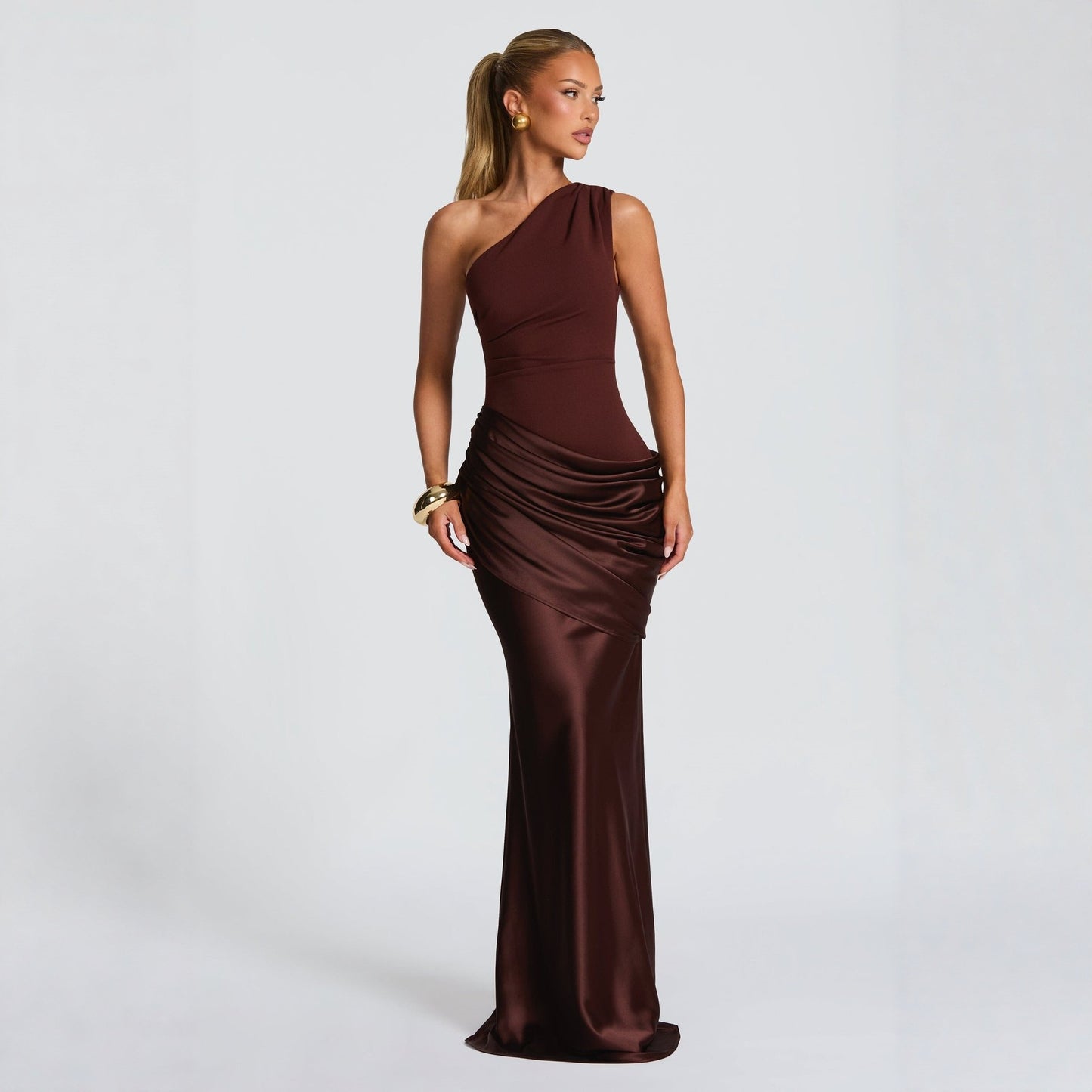 Casual Long Sleeve Slim-fit Solid Color Bodycon Dress
