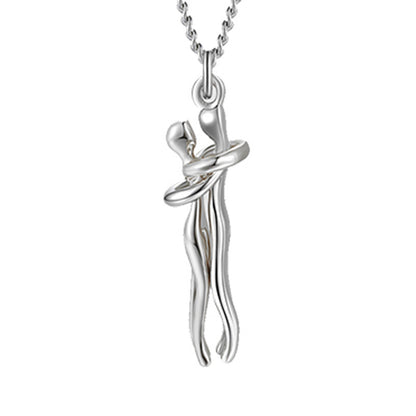 Fashion Hugging Necklace Jewelry Choker Hug Pendant Chain Men Necklace for Lover Women couple Men Lady Female Male Gift