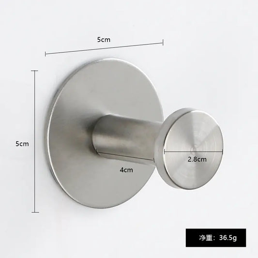 304 Stainless Steel No-Drill Hook for Bathroom & Kitchen