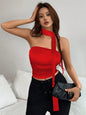 Womens Solid-Color Casual All-Match Tube Top With Straps