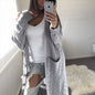 Women's Long Double Pocket Full Body Twist Sweater Cardigan