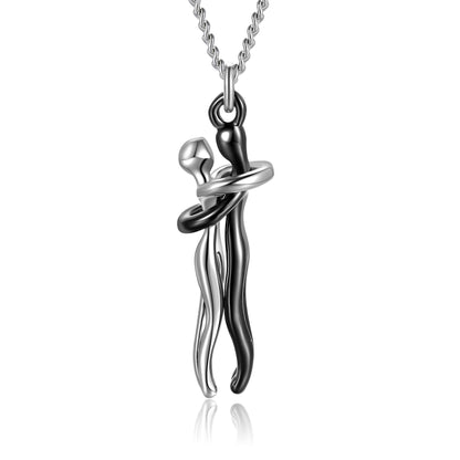 Fashion Hugging Necklace Jewelry Choker Hug Pendant Chain Men Necklace for Lover Women couple Men Lady Female Male Gift