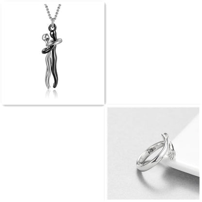 Fashion Hugging Necklace Jewelry Choker Hug Pendant Chain Men Necklace for Lover Women couple Men Lady Female Male Gift