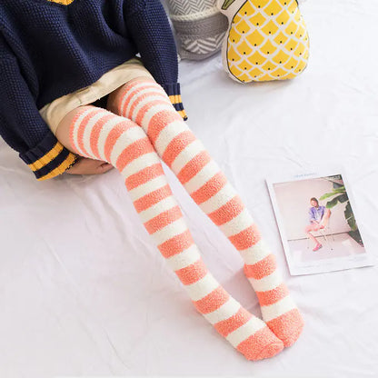 Winter Coral Fleece Over-Knee Socks for Women
