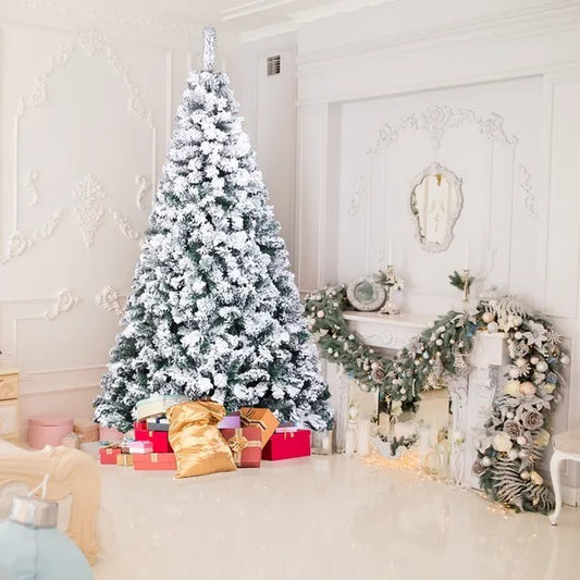 6FT PVC Flocking Christmas Tree 750 Branches Automatic TreeYS