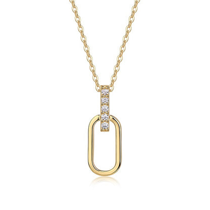 Light And Shadow Geometry - A Fashionable And Trendy Diamond Jewelry Necklace Pendant Set With Moissanite S925 Sterling Silver And Gold Plating