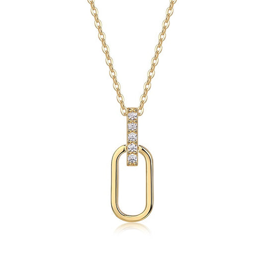 Light And Shadow Geometry - A Fashionable And Trendy Diamond Jewelry Necklace Pendant Set With Moissanite S925 Sterling Silver And Gold Plating