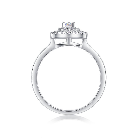 Set Of Large Diamond Rings Luxury Fashion Set With Moissanite Silver Rings