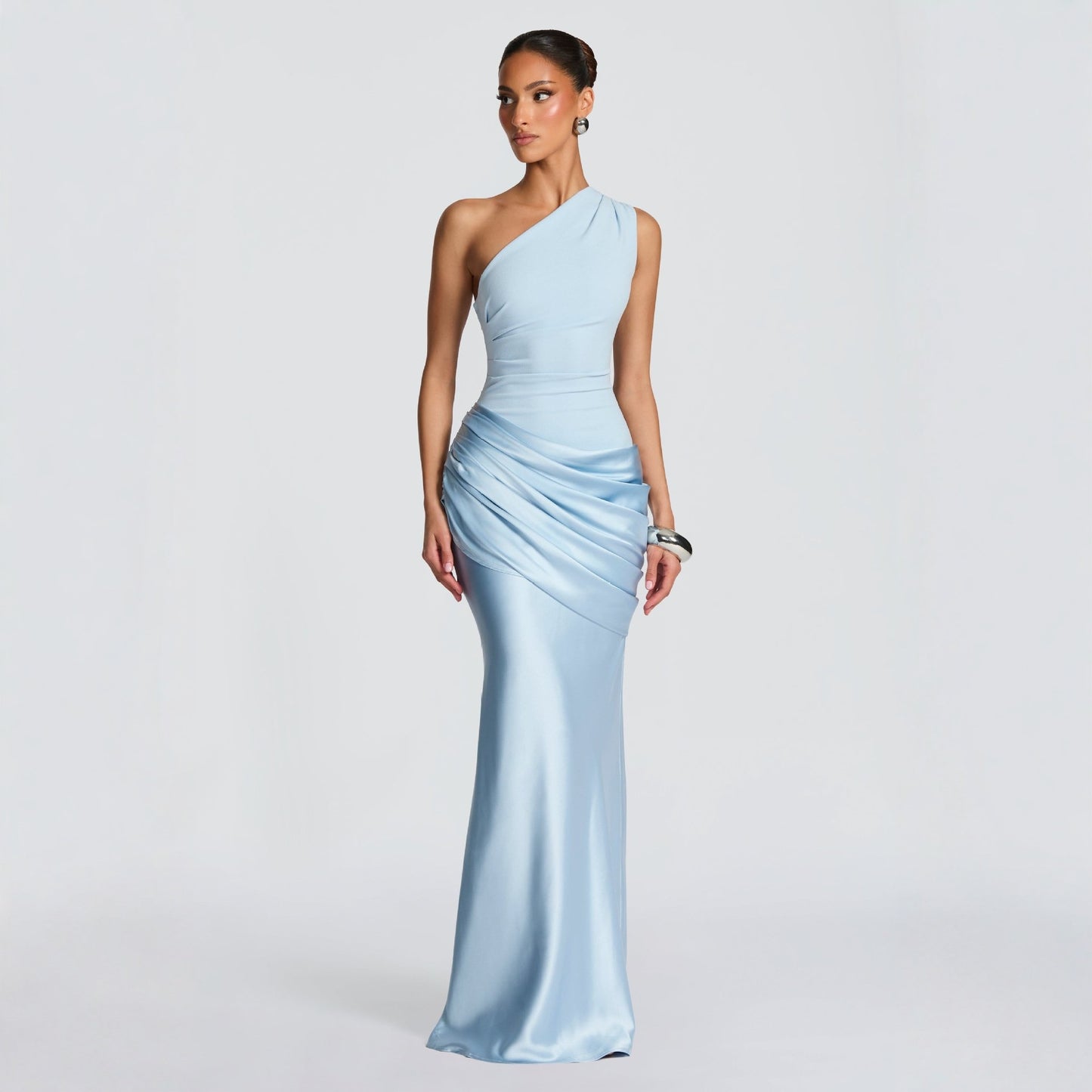 Casual Long Sleeve Slim-fit Solid Color Bodycon Dress
