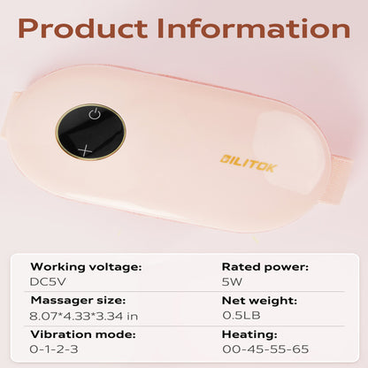 Electric Heating Pad, Portable Cordless Menstrual Heating Pad with 4 Heat Levels and 4 Massage Modes, Fast Large Heating Belly Wrap Belt for Cramps, Back Pain Relief Gifts for Women Girls Her (Pink)
