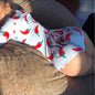 Printed Long-sleeved Pajamas Deep V Nightclub Tight Sexy Jumpsuit