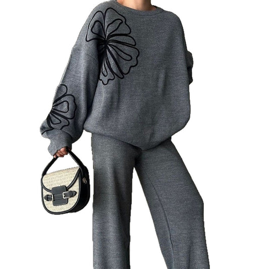 Top Loose Wide Leg Pants Two-piece Suit