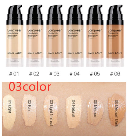 Liquid Foundation Natural Concealer Long Lasting Moisturizing Waterproof Sweat