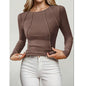 Women Long Sleeve T Shirts Crewneck Slim Fit Tops Going Out Fall Fashion Basic Tee