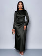 Womens Solid-Color Satin Fashionable And Elegant Dress