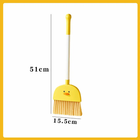 3-Piece Mop Set with Duck Broom and Dustpan for Kids