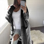 Women's Long Double Pocket Full Body Twist Sweater Cardigan