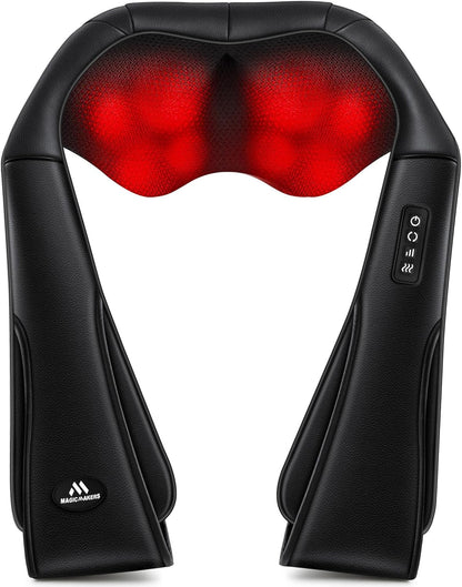 Christmas Neck Massager for Pain Relief Deep Tissue with Heat - Shiatsu Back and Shoulder Massage, Relax Gifts for Women/Men/Dad/Mom/Her/Him/Mothers Day/Fathers Gifts, Plug-In Use for Home Office Car