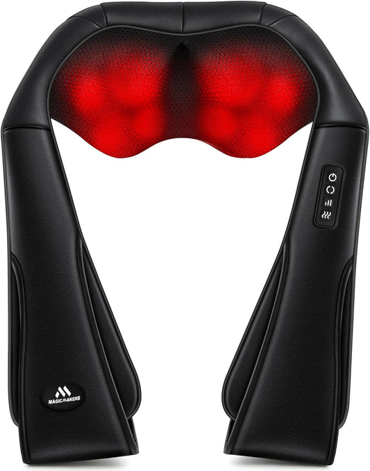 Christmas Neck Massager for Pain Relief Deep Tissue with Heat - Shiatsu Back and Shoulder Massage, Relax Gifts for Women/Men/Dad/Mom/Her/Him/Mothers Day/Fathers Gifts, Plug-In Use for Home Office Car