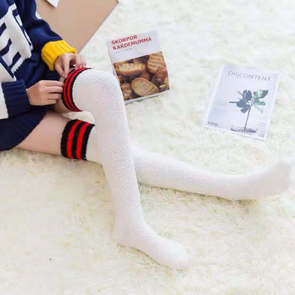 Winter Coral Fleece Over-Knee Socks for Women