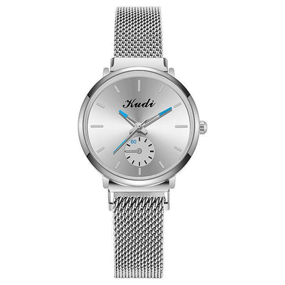 Spot watch mesh woven steel belt women's watch ultra-thin fashion watch waterproof quartz watch wholesale women's watch 061A