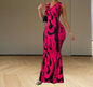 European And American V-neck Halter Hot Girl Women's Pullover Sheath Dress