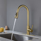 Havin Gold Kitchen Faucet with Pull Down Magnetic Sprayer, High Arc Stainless Steel Material, with cUPC Ceramic Cartridge,Without Deck Plate,Fit for 1 Hole Kitchen Sink