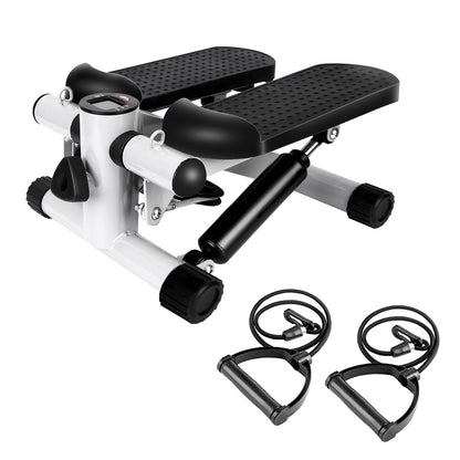 Stepper For Exercise Mini Fitness Stepper With 2 Resistance Bands LCD Monitor Max 330.7LBS Load Stair Stepper Quiet Stepper