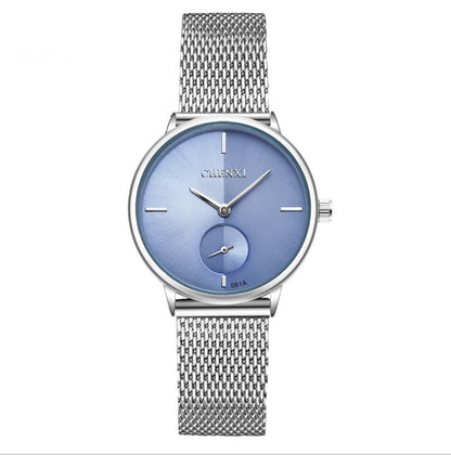 Spot watch mesh woven steel belt women's watch ultra-thin fashion watch waterproof quartz watch wholesale women's watch 061A