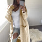 Women's Long Double Pocket Full Body Twist Sweater Cardigan