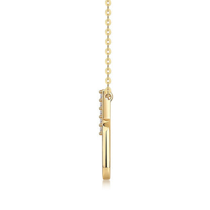 Light And Shadow Geometry - A Fashionable And Trendy Diamond Jewelry Necklace Pendant Set With Moissanite S925 Sterling Silver And Gold Plating