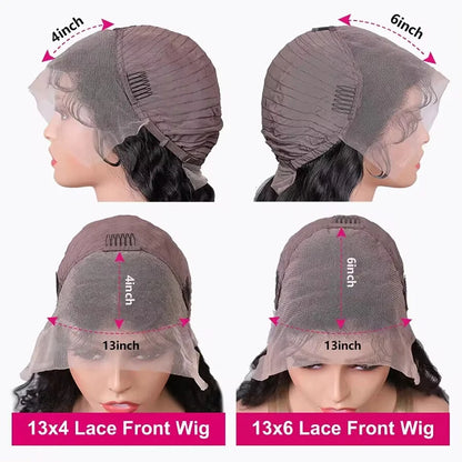 100% Malaysia Human Hair 13x6 Bone Straight Lace Front Human Hair Wigs 30 Inch 13x4 Lace Frontal Wig for Women Pre Plucked