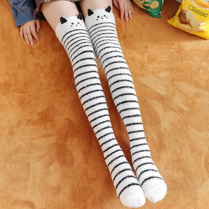 Winter Coral Fleece Over-Knee Socks for Women