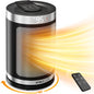 KNKA Space Heaters for Indoor Use Portable Electric Heater with Thermostat 90° Oscillation 4 Mode 12H Timer 1500W Fast Safe Heating Ceramic Heater for Bedroom Home Office - ETL Certified 9.4"